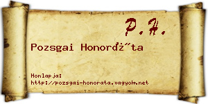 Pozsgai Honoráta névjegykártya